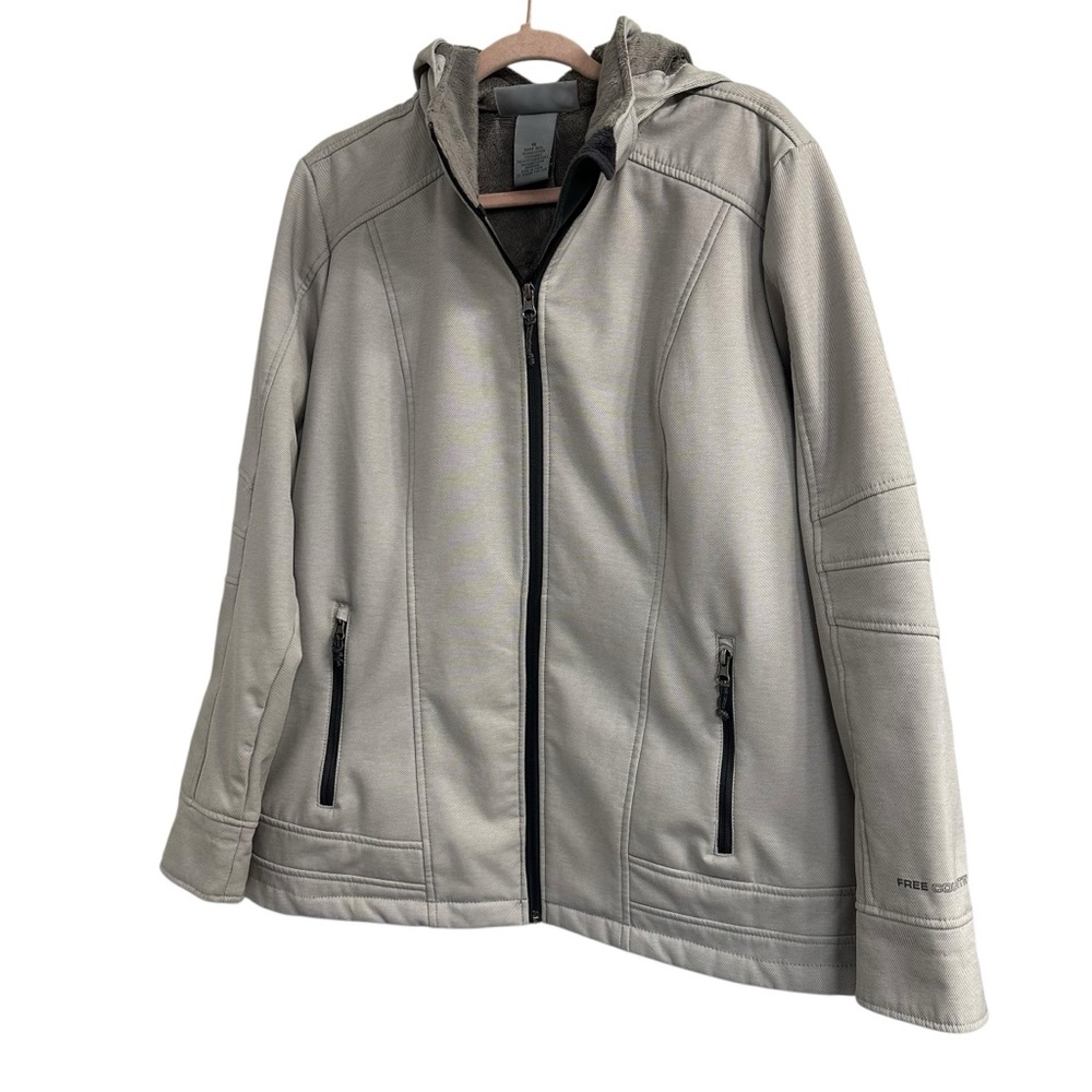 Free Country Light Gray Hooded Softshell Jacket